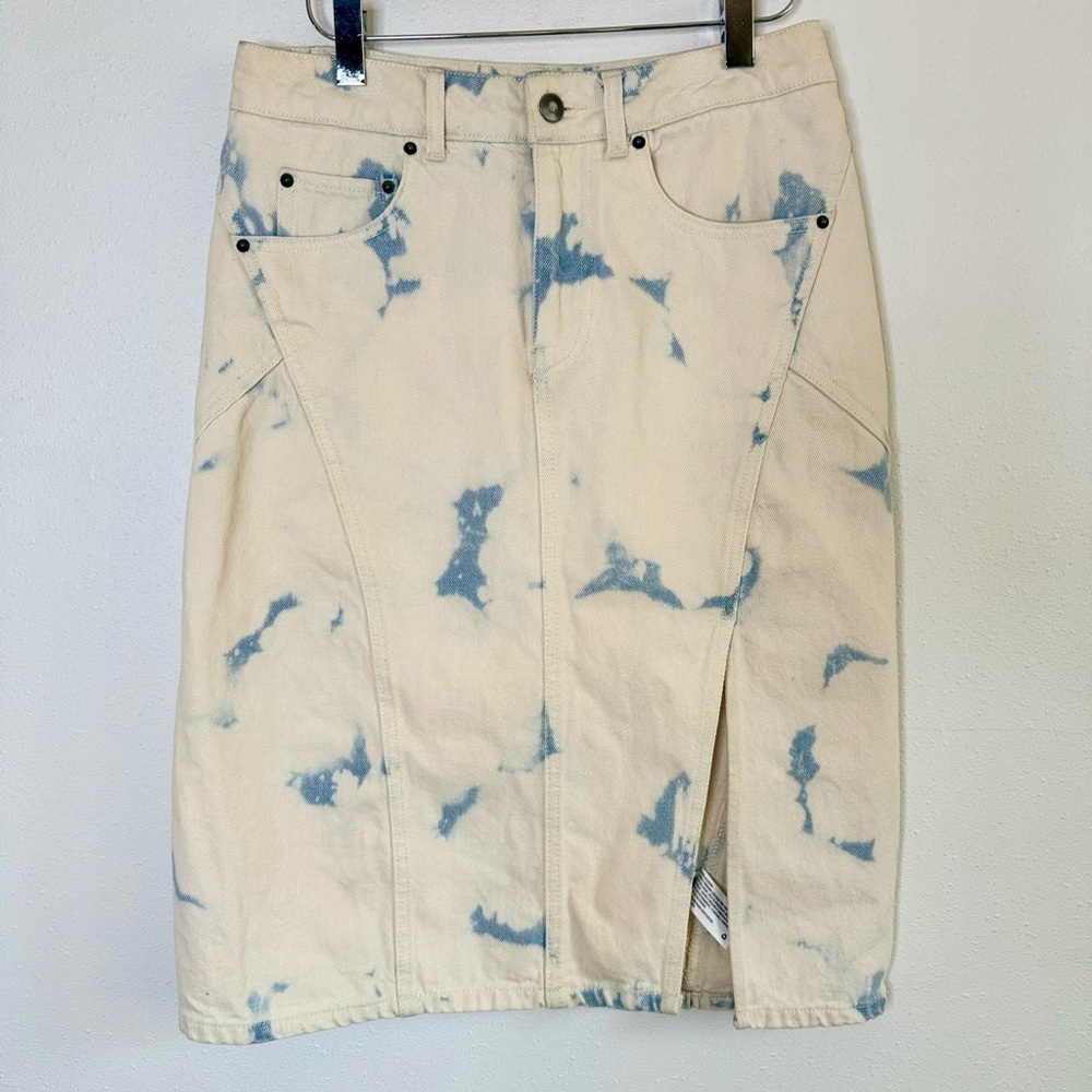Future Collective Gabriella Karefa-Johnson Bleach Wash Denim Midi Skirt